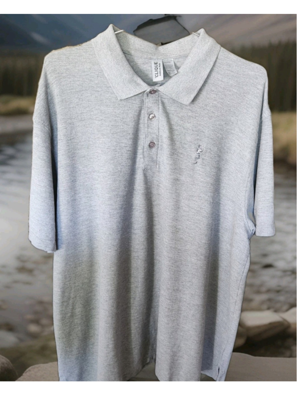 Clique Mens Addison Polo 2XL Short Sleeves Gray